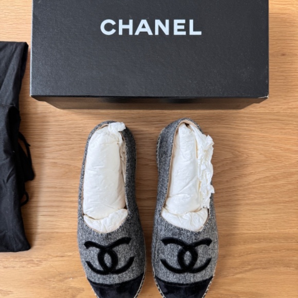 Chanel Espadrille 38 Woven Felt CC Runway Rare Flats CC-0322N-0082 - Picture 3 of 11
